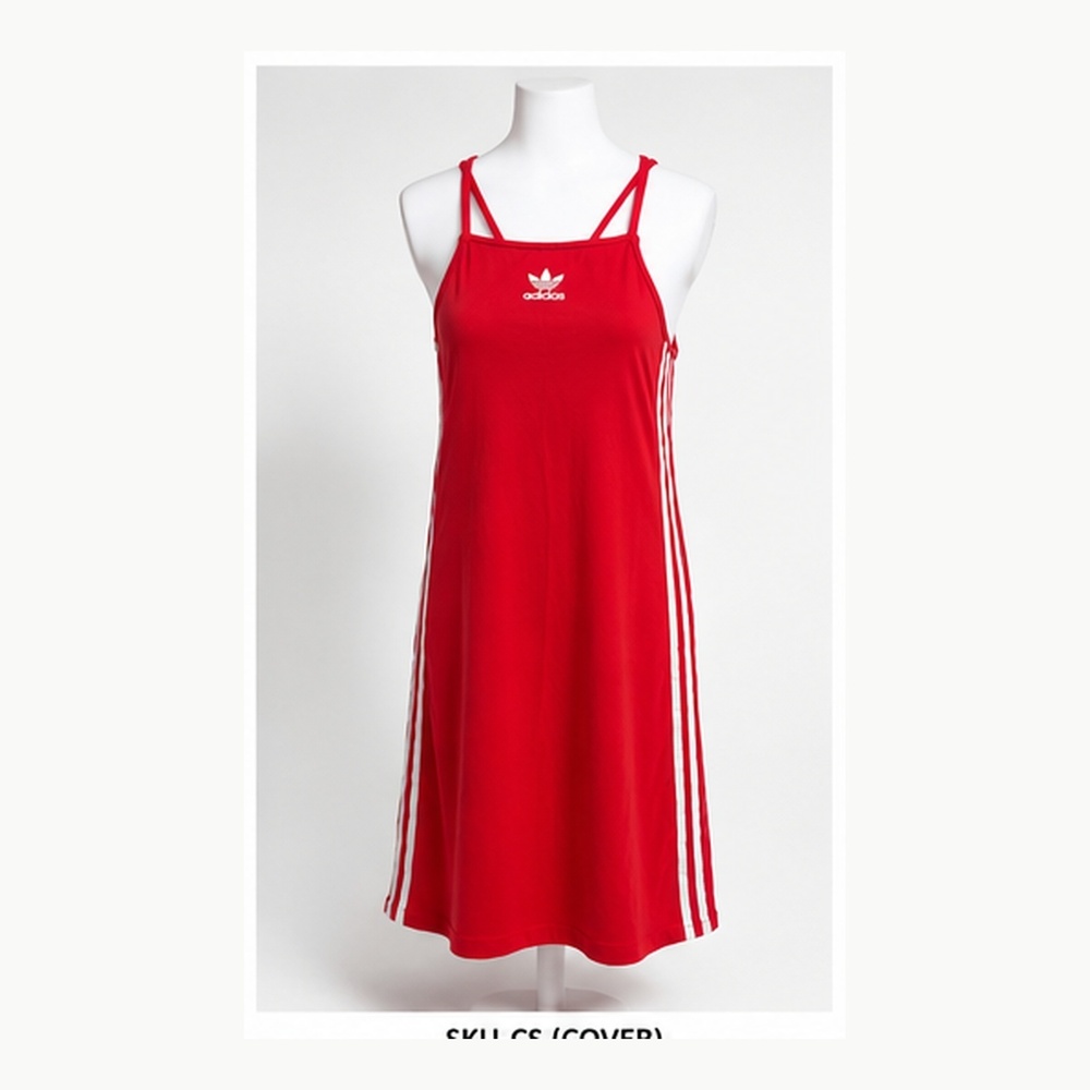 adidas Originals Red 3-Stripes Strappy Back Mini Dress M